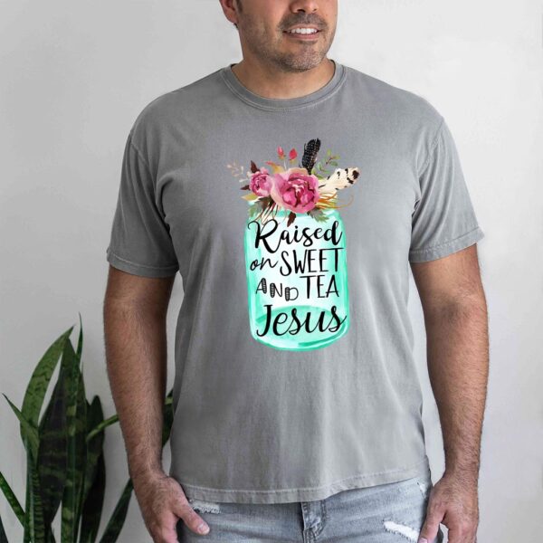 raised on sweet tea and jesus t-shirt