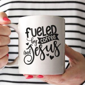 fueled by coffee and jesus mug