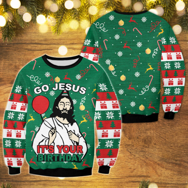 happy birthday jesus ugly sweater