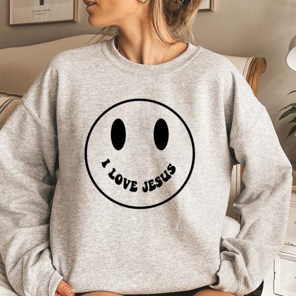 i love jesus smiley face sweatshirt