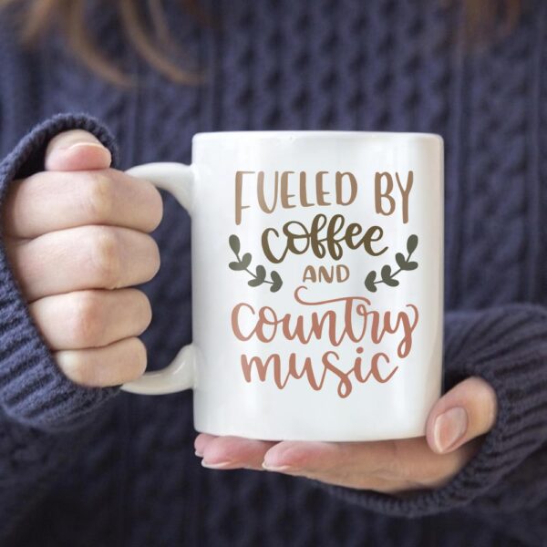 i run on coffee and country music mug