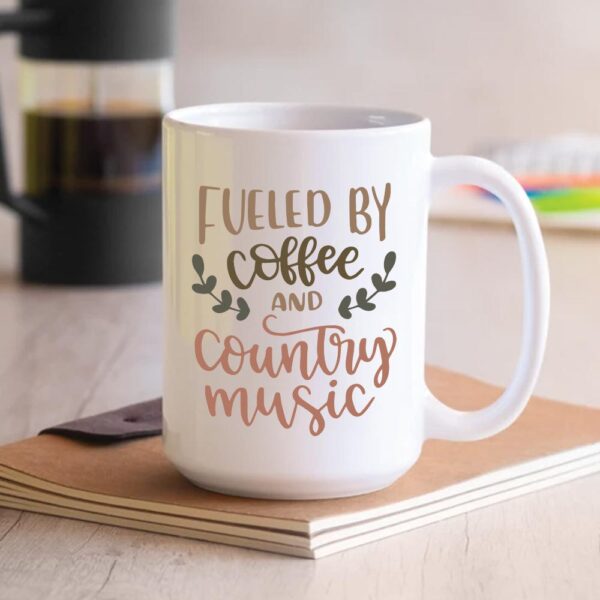 i run on coffee and country music mug