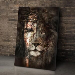 lion and jesus canvas