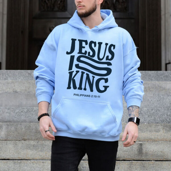 jesus is king hoodie blue