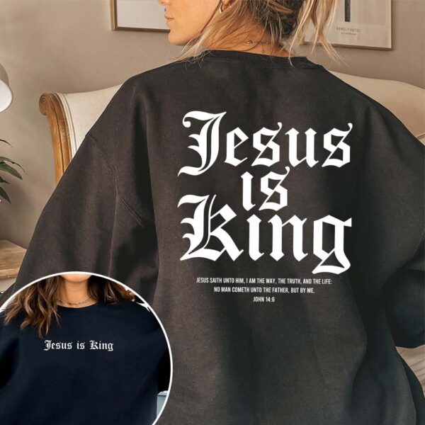 jesus is king white sweatshirt