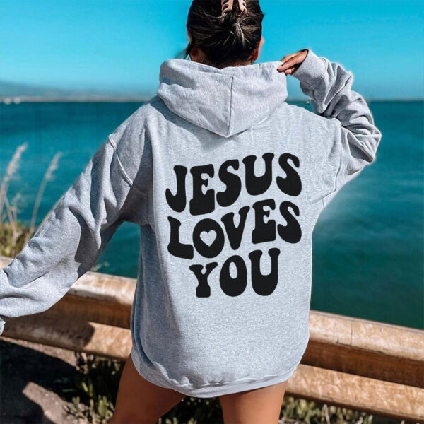 jesus loves you hoodie blue