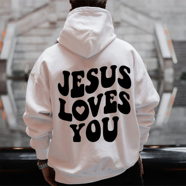 jesus loves you hoodie blue