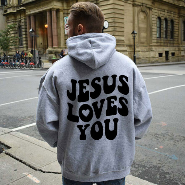 jesus loves you hoodie blue