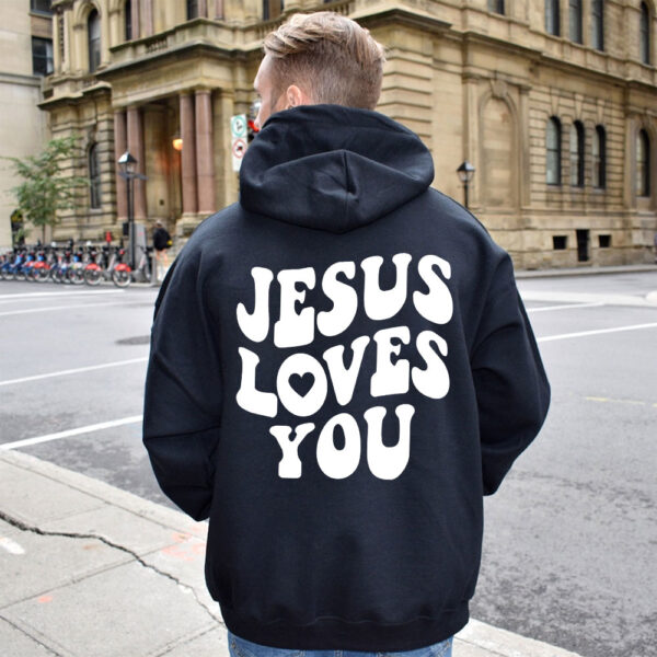 jesus loves you hoodie blue