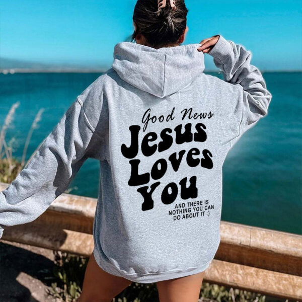 jesus loves you hoodie blue