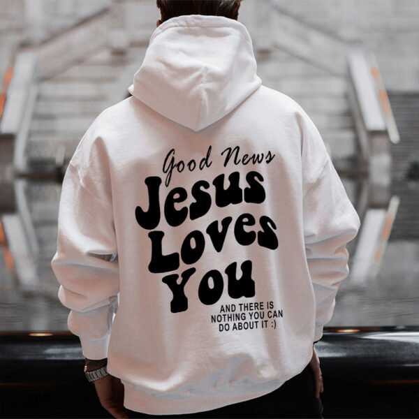 jesus loves you hoodie blue