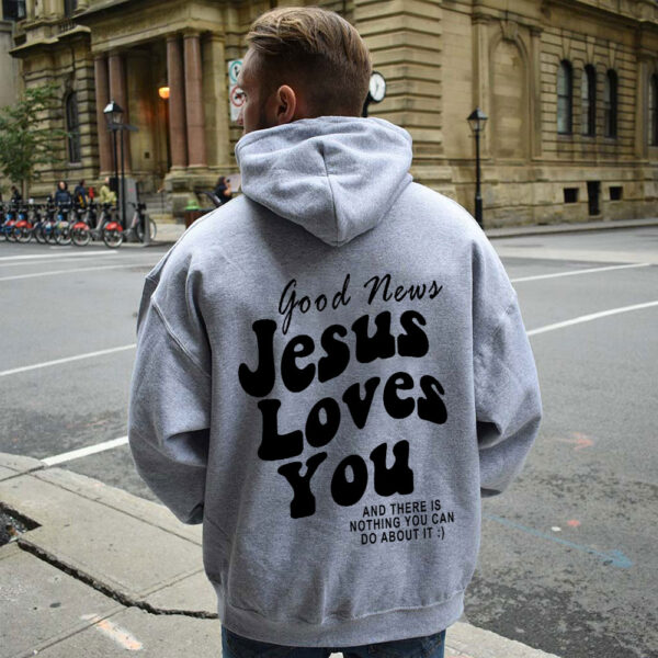 jesus loves you hoodie blue