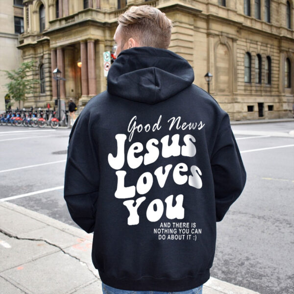 jesus loves you hoodie blue