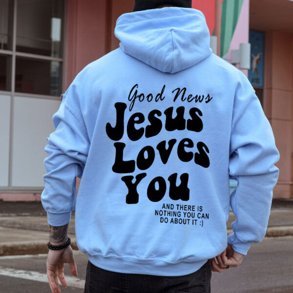 jesus loves you hoodie blue