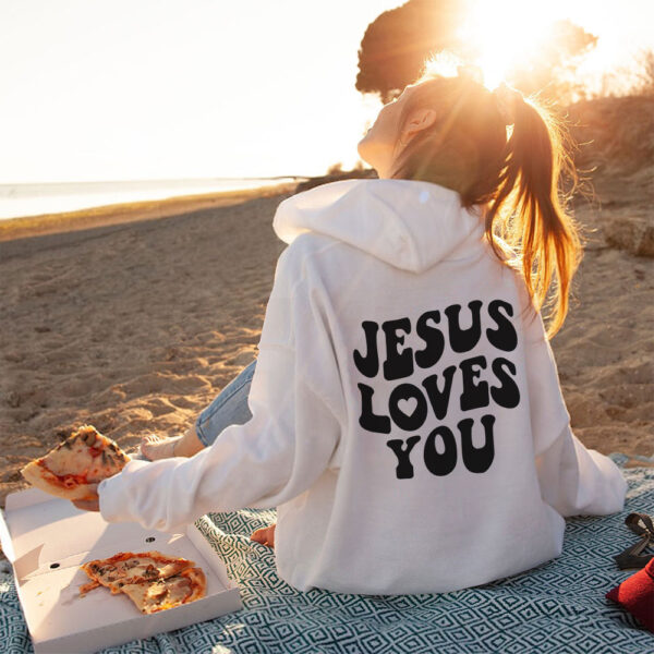 jesus loves you hoodie blue