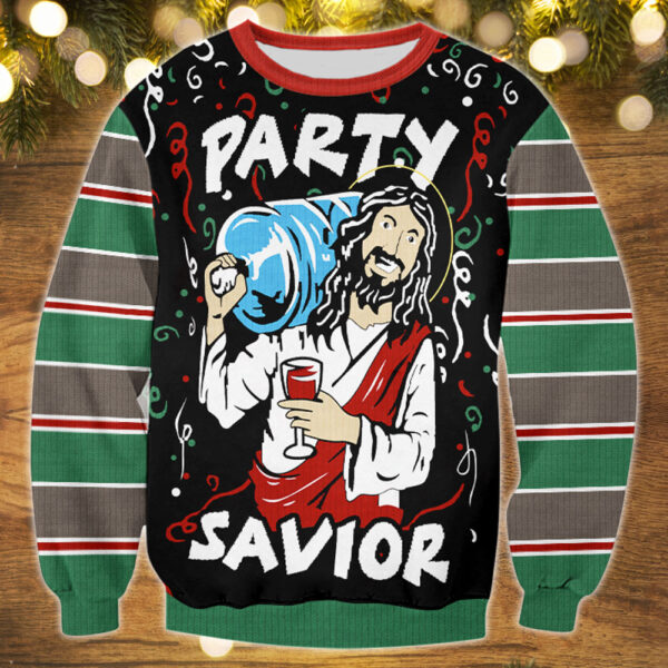 jesus party savior sweater