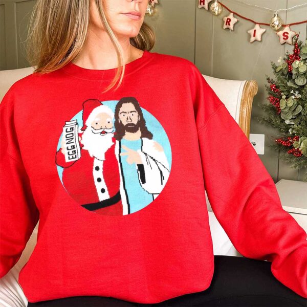 jesus santa eggnog sweater