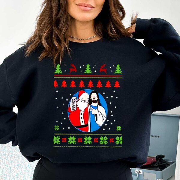 jesus santa eggnog sweater