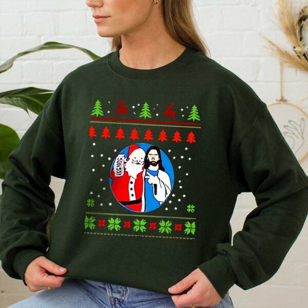 jesus santa eggnog sweater