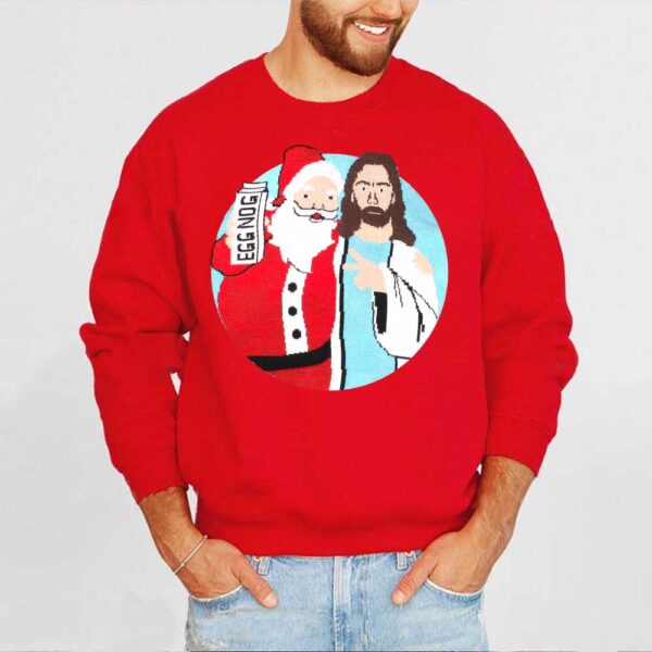 jesus santa eggnog sweater