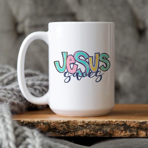 jesus saves jesus shaves mug