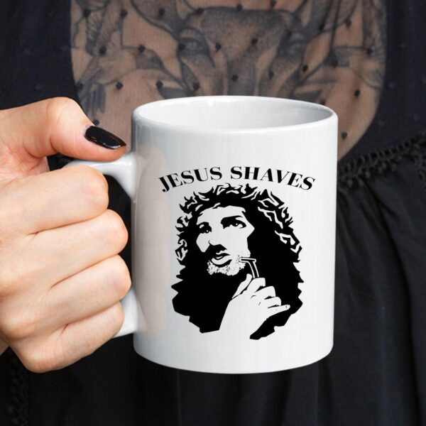 jesus shaves coffee mug