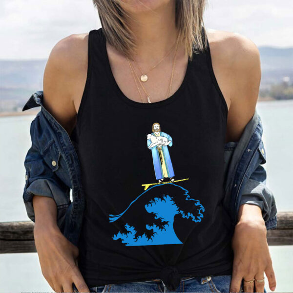 jesus surfing tank top