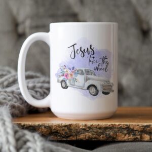 jesus take the wheel mug