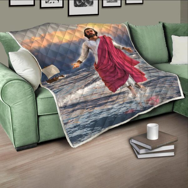 jesus walking on water quilt panel