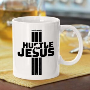 less hustle more jesus mug