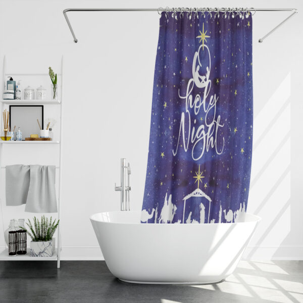 religious christmas shower curtain