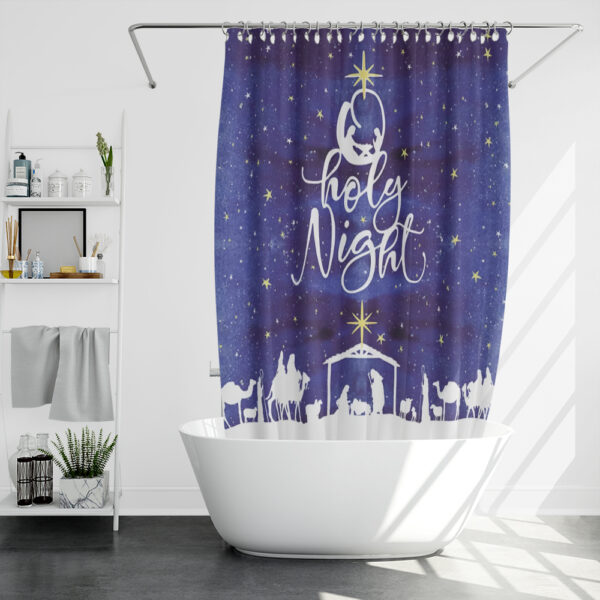 religious christmas shower curtain