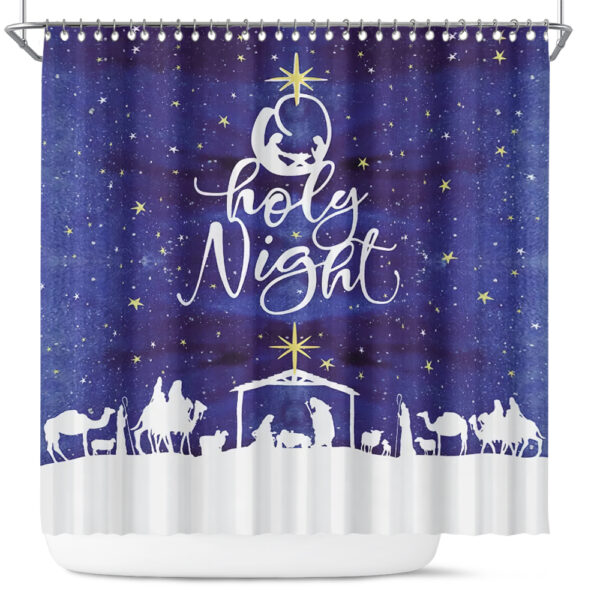 religious christmas shower curtain