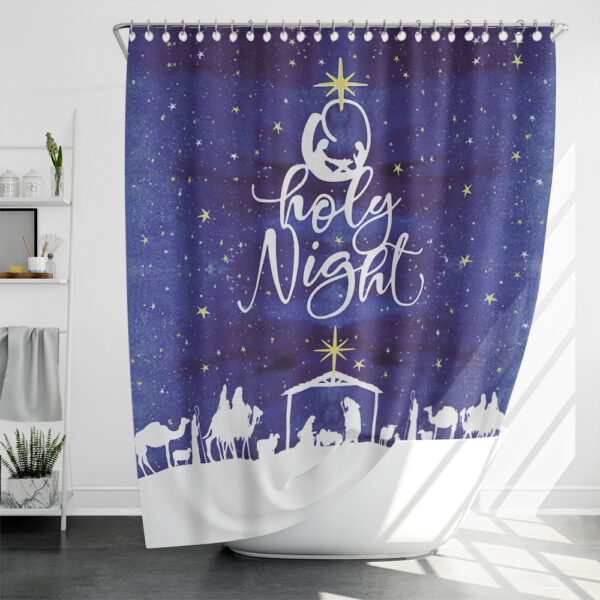 religious christmas shower curtain