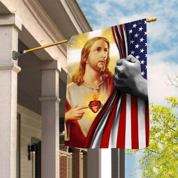 sacred heart of jesus flag