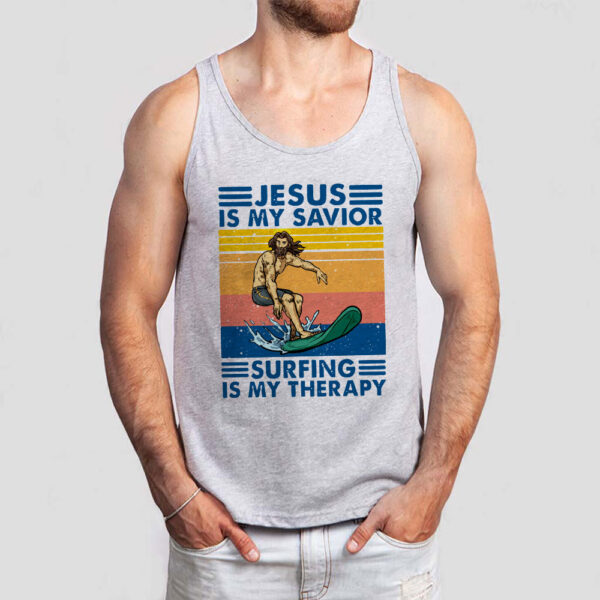 surfing jesus tank top