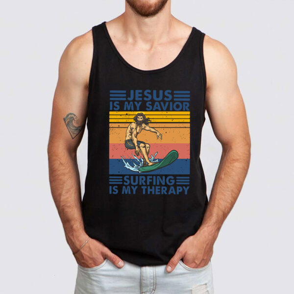 surfing jesus tank top