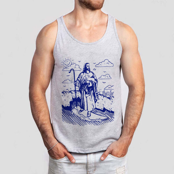 surfing jesus tank top