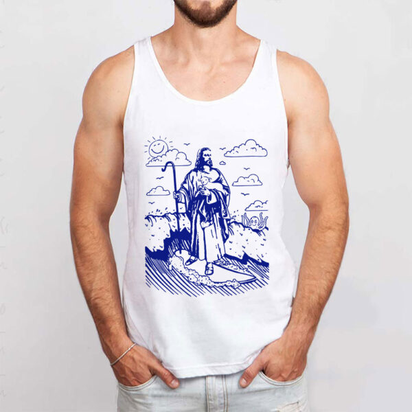 surfing jesus tank top