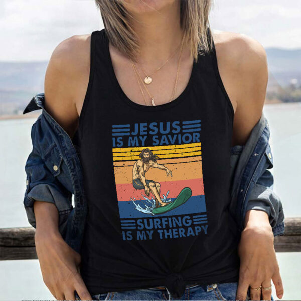 surfing jesus tank top