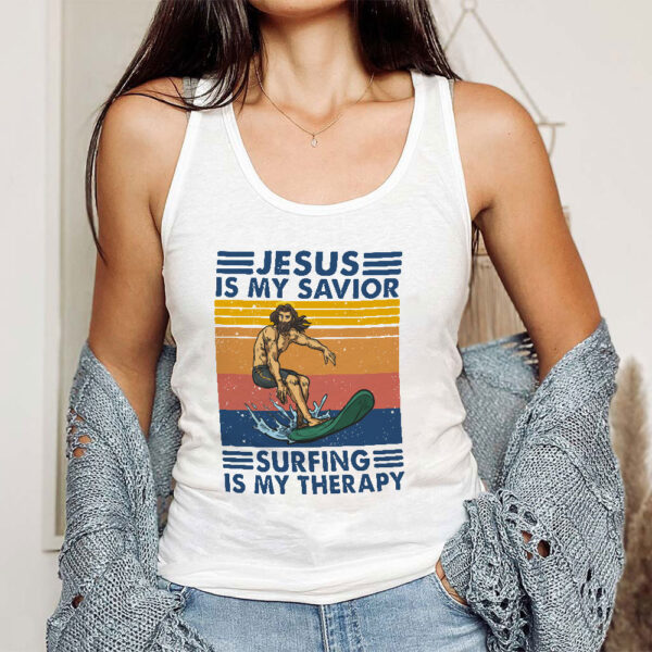 surfing jesus tank top