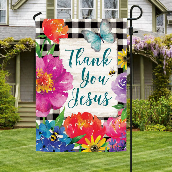 thank you jesus garden flag