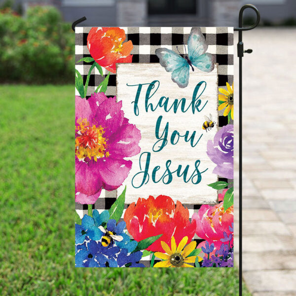 thank you jesus garden flag