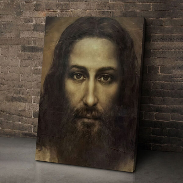 the shroud of turin jesus christ face canvas print