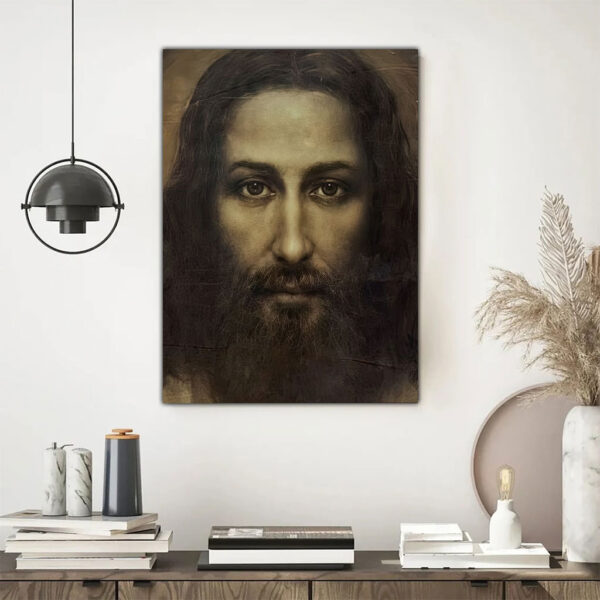 the shroud of turin jesus christ face canvas print